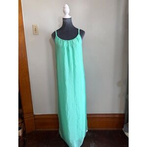 Italy Seafoam Green Silk Blend Maxi slip dress Beachy classic quiet luxury small